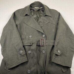 Drizzle D2Trench Coat Women’s 8 Black Winter Collared Belted Double Breasted